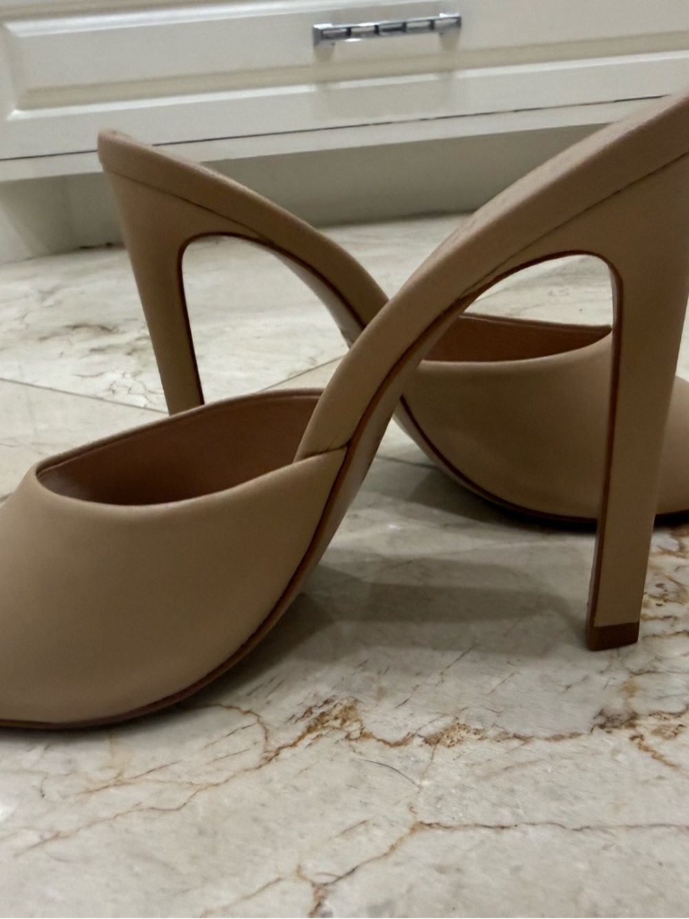 SCHUTZ Beige Slip-On High Heel Mules